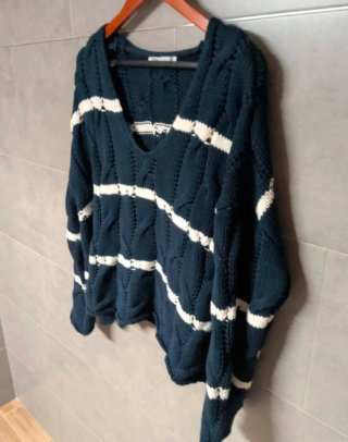 Jersey azul y blanco talla única