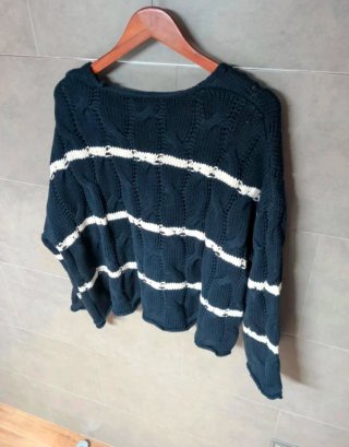 Jersey azul y blanco talla única