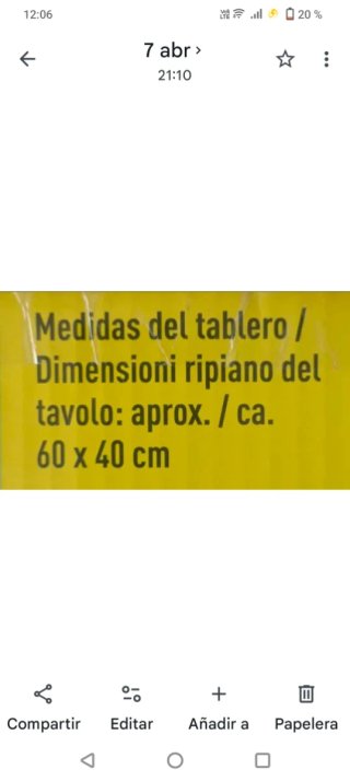 Mesa colgante para balcón plegable