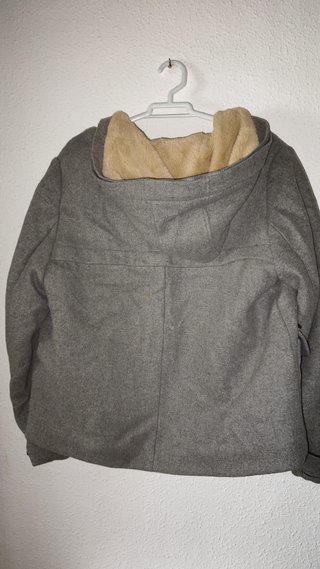 Chaqueta gabán gris con pelo interior