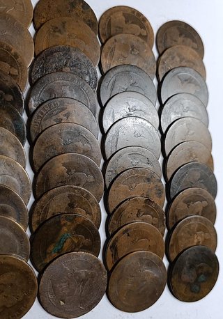 Lote 45 monedas cobre antiguas España
