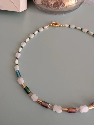Collar Cuentas Cristal y Nácar