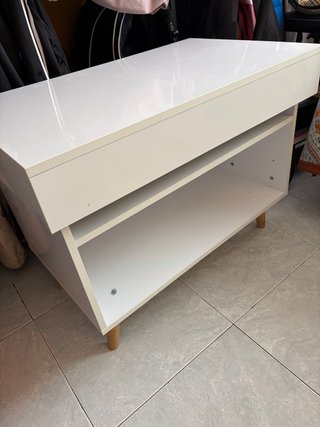 Mesa TV blanca moderna 46 fond, 59 alto, 75 cm anc
