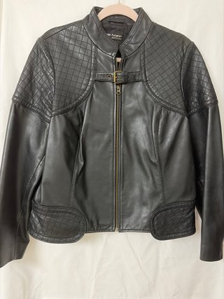 Chaqueta Biker Cuero Autograph Negra