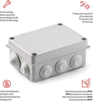 Famatel - Caja estanca IP55,Tapa con tornillos