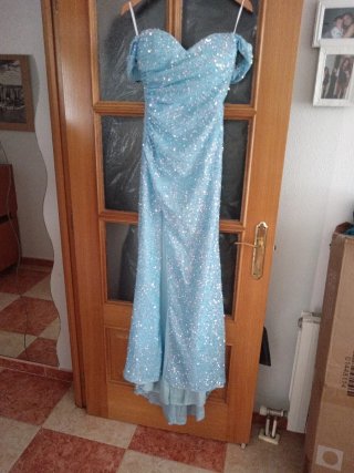 Vestido fiesta lentejuelas azul