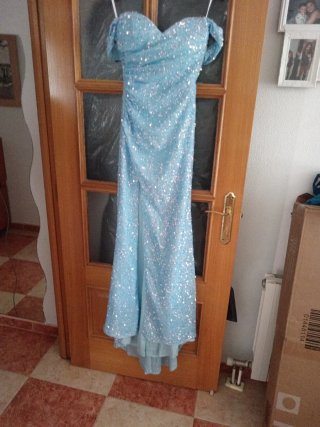 Vestido fiesta lentejuelas azul