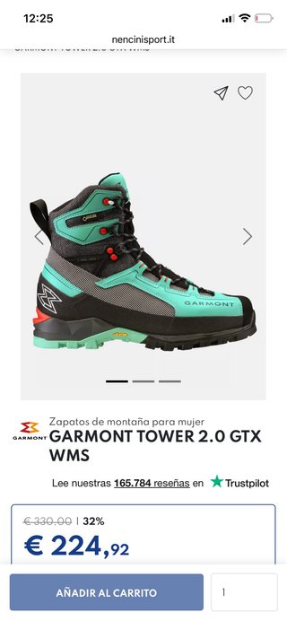 Botas Alpinismo Garmont Tower 37.5 Verde/Negro