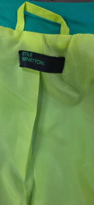Giacca Blazer Benetton Verde Smeraldo Tg S