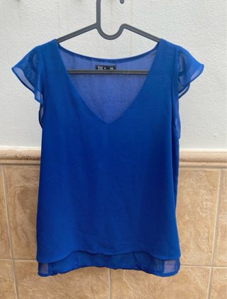 Blusa TEX azul talla XS. Un solo uso