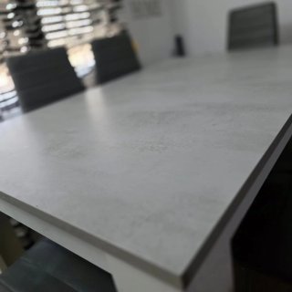 Mesa Comedor Extensible Gris y Blanca