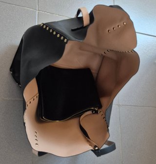 Bolso Zara Woman Negro y Beige nuevo
