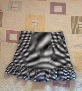 Falda cuadros vichy con volantes