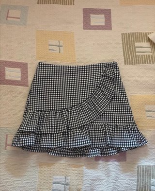 Falda cuadros vichy con volantes