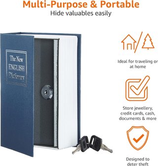 Amazon Basics Caja de seguridad en forma de libro