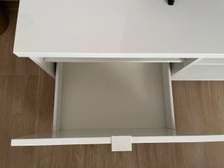 Mueble TV BYÅS blanco brillo