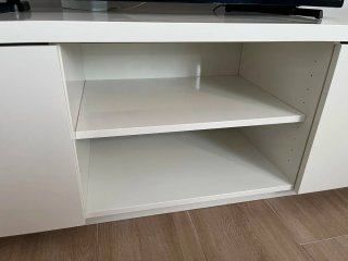 Mueble TV BYÅS blanco brillo