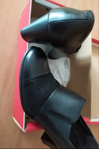 Scarpe in pelle donna tacco e plantare comodo