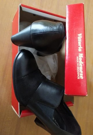 Scarpe in pelle donna tacco e plantare comodo