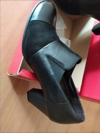 Scarpe in pelle donna tacco e plantare comodo