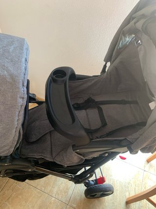 Carrito Gemelar Doble Gris