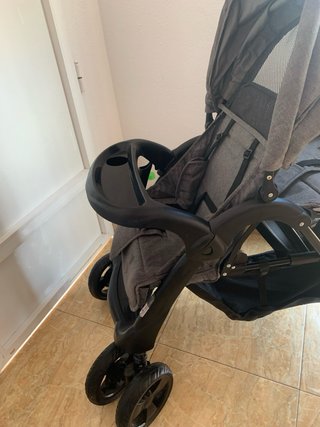 Carrito Gemelar Doble Gris