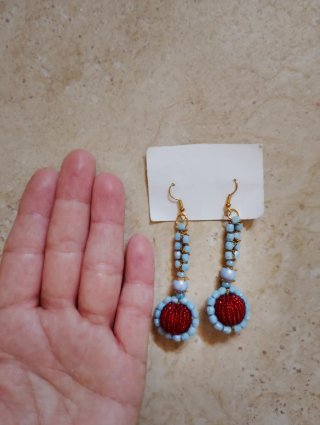 Pendientes flamenca azules y rojos