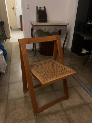 Silla vintage Gascon madera y ratán