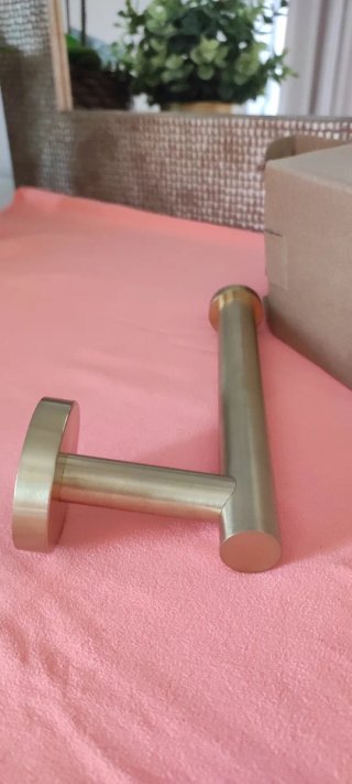 Portarrollos dorado envejecido cepillado. Nuevo.