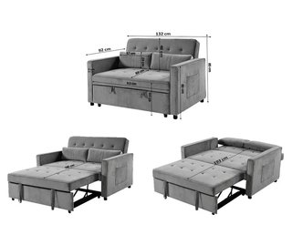 Sofá Cama Gris 2 Plazas
