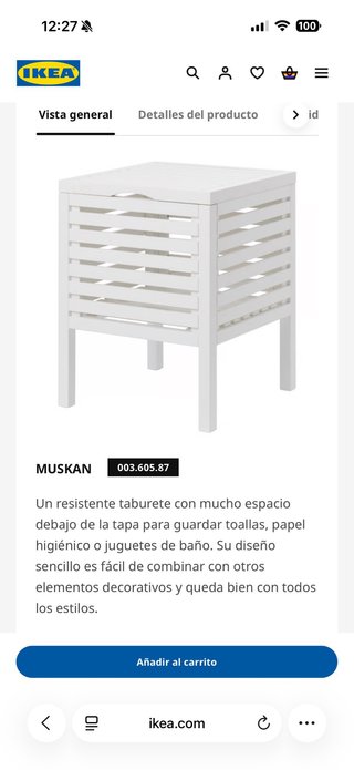Asiento Almacenaje Muskan Ikea Blanco