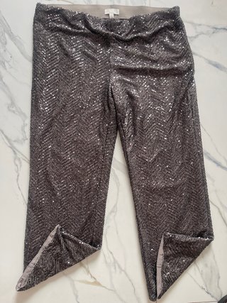 Pantalón lentejuelas plata talla XXL