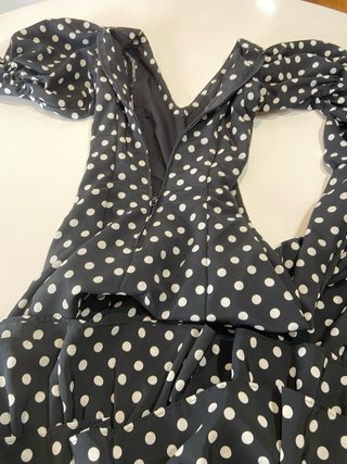 284 Traje Sevillanas Lunares Negro y Blanco
