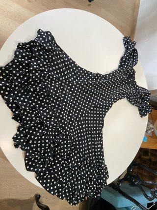 284 Traje Sevillanas Lunares Negro y Blanco