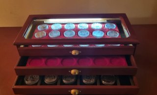 Mueble expositor colecciones monedas,onzas,medalla