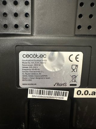 Freidora Cecotec Cecofry & Grill Duoheat 10000
