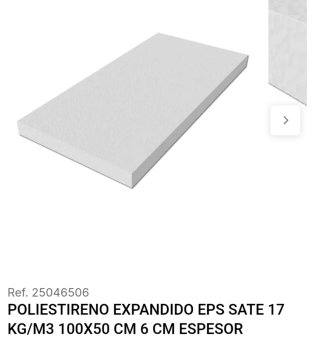 Panel Poliestireno Expandido EPS SATE 6cm