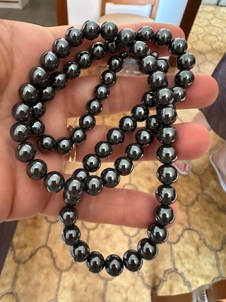 Collana Ematite Pietra Liscia Lucida
