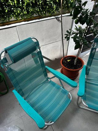 2 Sillas Playa Plegables Verdes