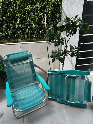 2 Sillas Playa Plegables Verdes