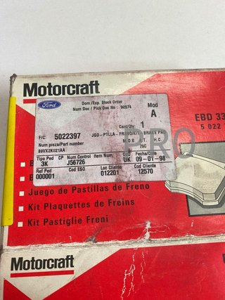pastillas freno ford transit rover nueva