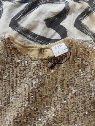 Conjunto Zara lentejuelas talla 6