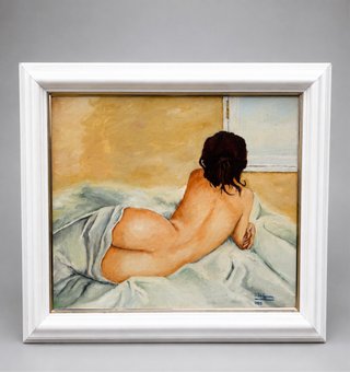 Cuadro al óleo mujer desnuda 1993