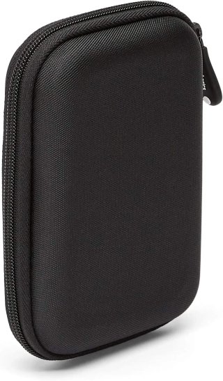 Amazon Basics Funda de Disco Duro, 15.1 x 10.8 x 4.2 cm, Color Negro y Naranja