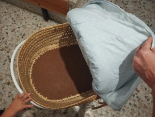 Moisés bebé con soporte y ruedas