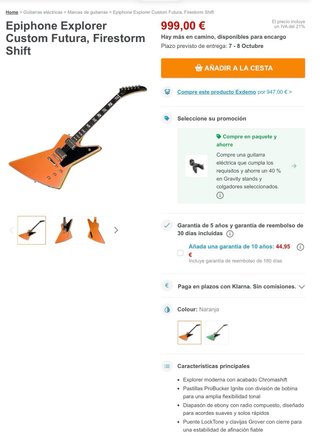 Guitarra EXPLORER Custom Futura Firestorm