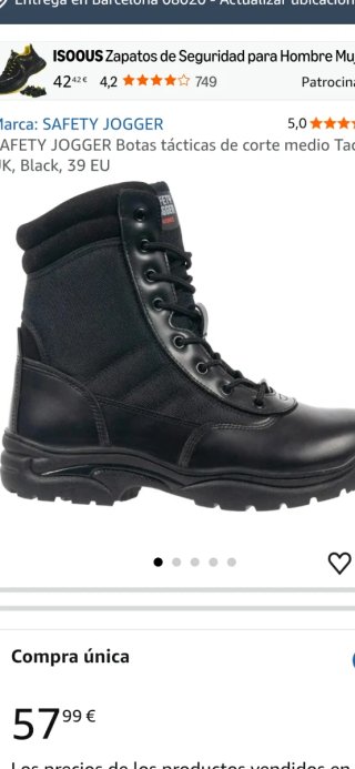 Botas de seguridad Safety Jogger Negras sin extren