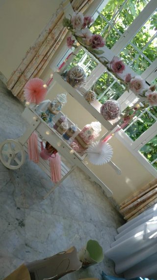 Carrito madera decorativo chuches/flores
