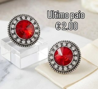Orecchini rossi con strass