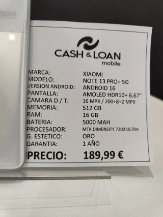 Xiaomi Redmi Note 13 Pro+ 5G 512GB Blanco
